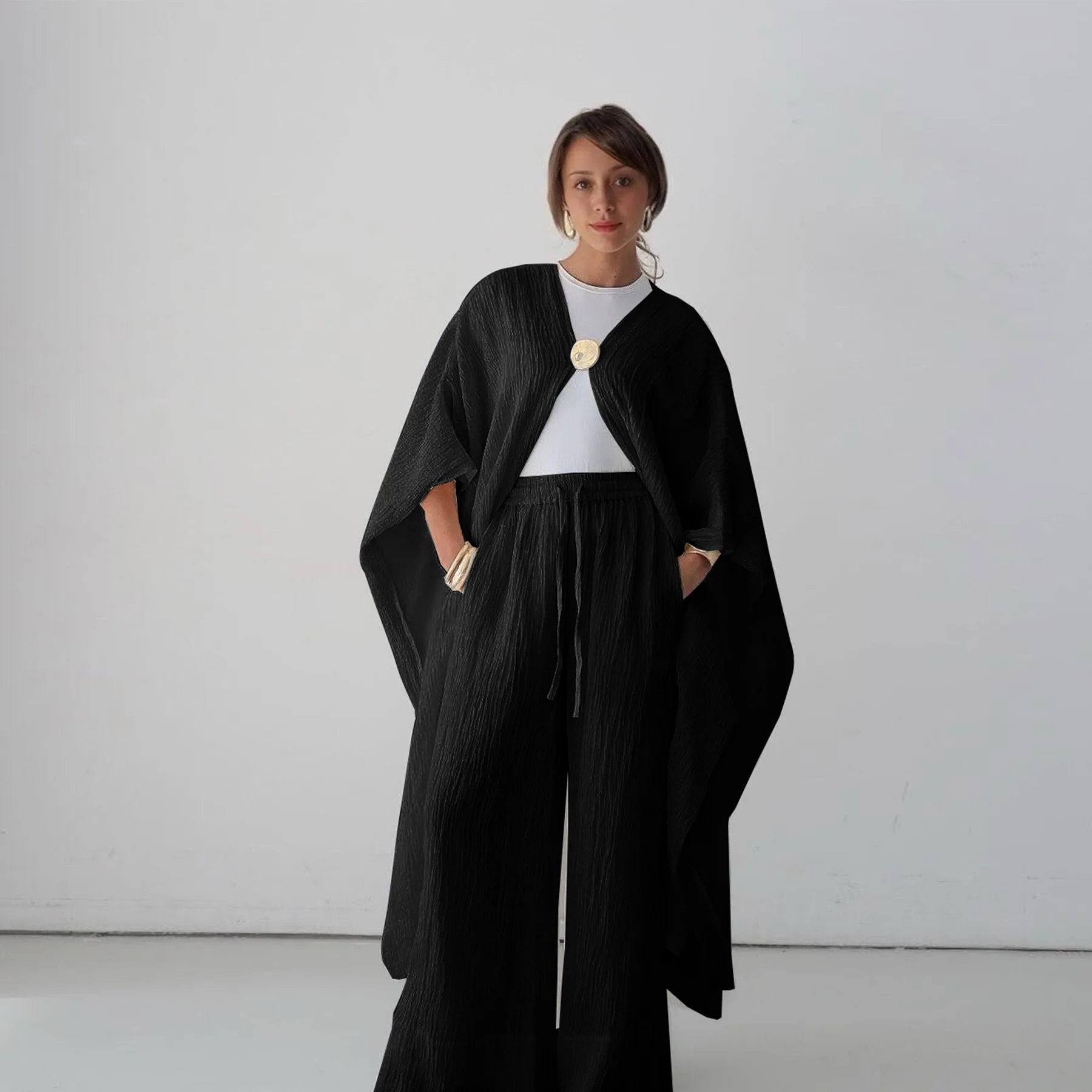 Dubai Abaya Kimono Set Women Muslim Matching Suit Cardigan Pants 2 Piece Jalabiya Kaftan Turkey Robe Femme Musulmane Ensembles
Dubai Abaya Kimono Set Women Muslim Matching Suit Cardigan Pants 2 Piece Jalabiya Kaftan Turkey Robe Femme Musulmane Ensembles
