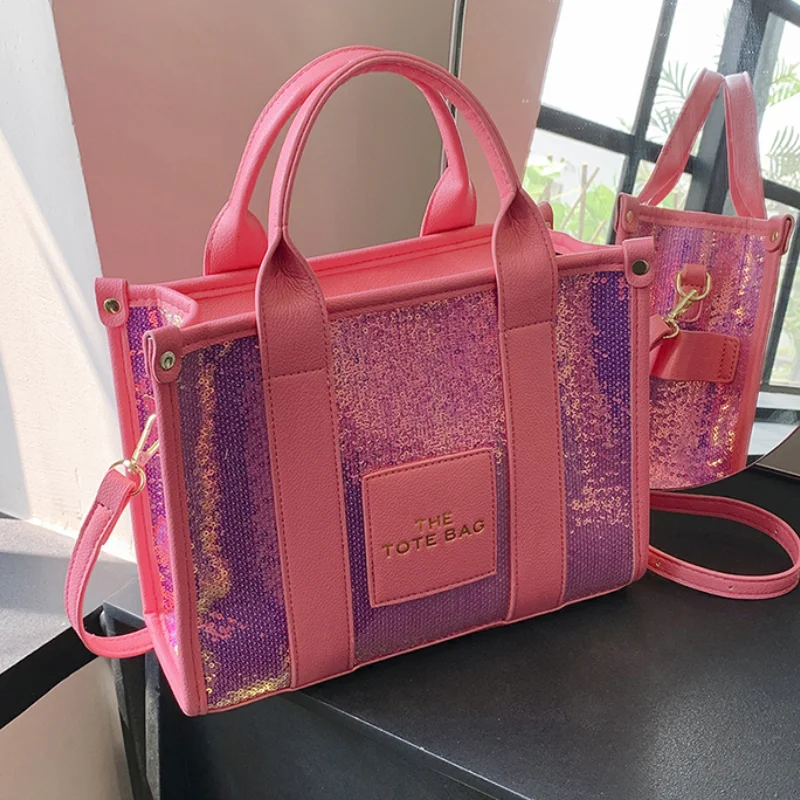 Sequin Casual Tote Bags for Women 2023 New Fashion Leather Large Handbag Letter High Quality Commuter Luxury Shoulder Bag Woman
Sequin Casual Tote Bags for Women 2023 New Fashion Leather Large Handbag Letter High Quality Commuter Luxury Shoulder Bag Woman