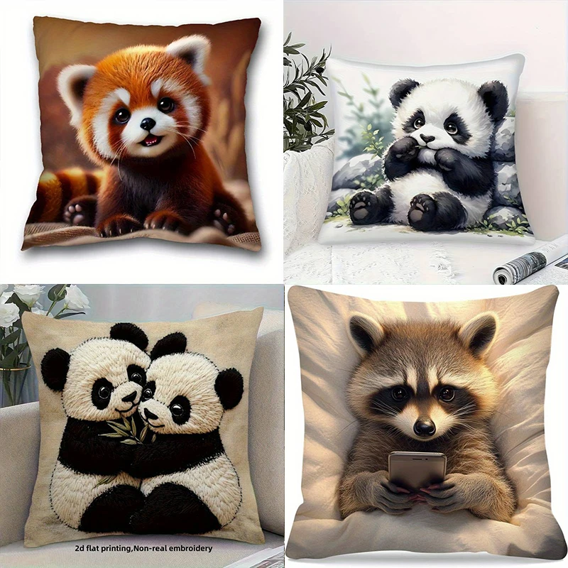 Очаровательная наволочка с милыми животными — наволочка с рисунком красной панды, панды и енота для уютного и игривого домашнего декора
Очаровательная наволочка с милыми животными — наволочка с рисунком красной панды, панды и енота для уютного и игривого домашнего декора