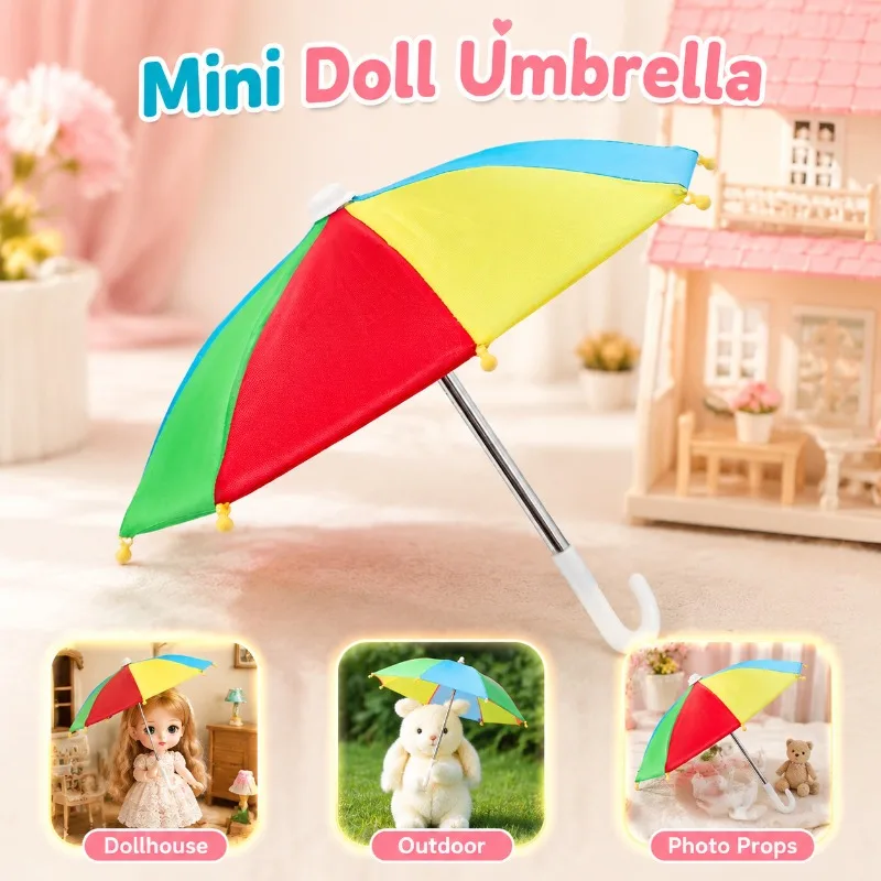 Mini Simulation Umbrella Colorful Cartoon Decor Portable Rain Prop Doll Accessory Cute Ornament for Kids Play Photography
Mini Simulation Umbrella Colorful Cartoon Decor Portable Rain Prop Doll Accessory Cute Ornament for Kids Play Photography