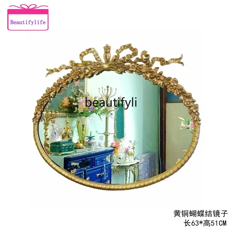 YL Retro Romantic Engraved Bow Oval Cosmetic Mirror Decorative Entrance Mirror
YL Retro Romantic Engraved Bow Oval Cosmetic Mirror Decorative Entrance Mirror