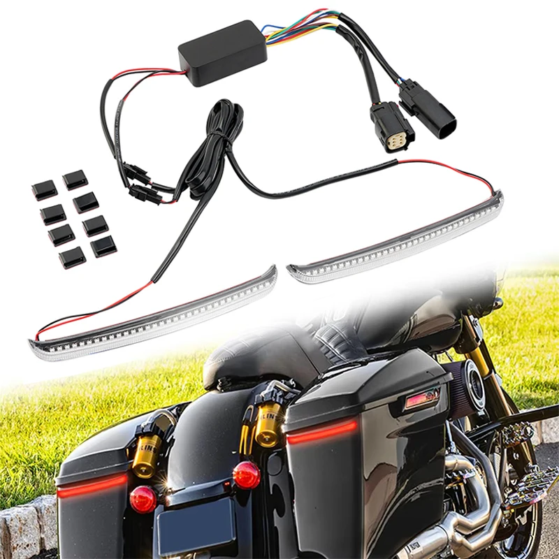 1 Pair Motorcycle LED Saddlebag Turn Signal Running Light Brake Flowing For Harley Touring Electra Glide Road Glide CVO 14-22
1 Pair Motorcycle LED Saddlebag Turn Signal Running Light Brake Flowing For Harley Touring Electra Glide Road Glide CVO 14-22