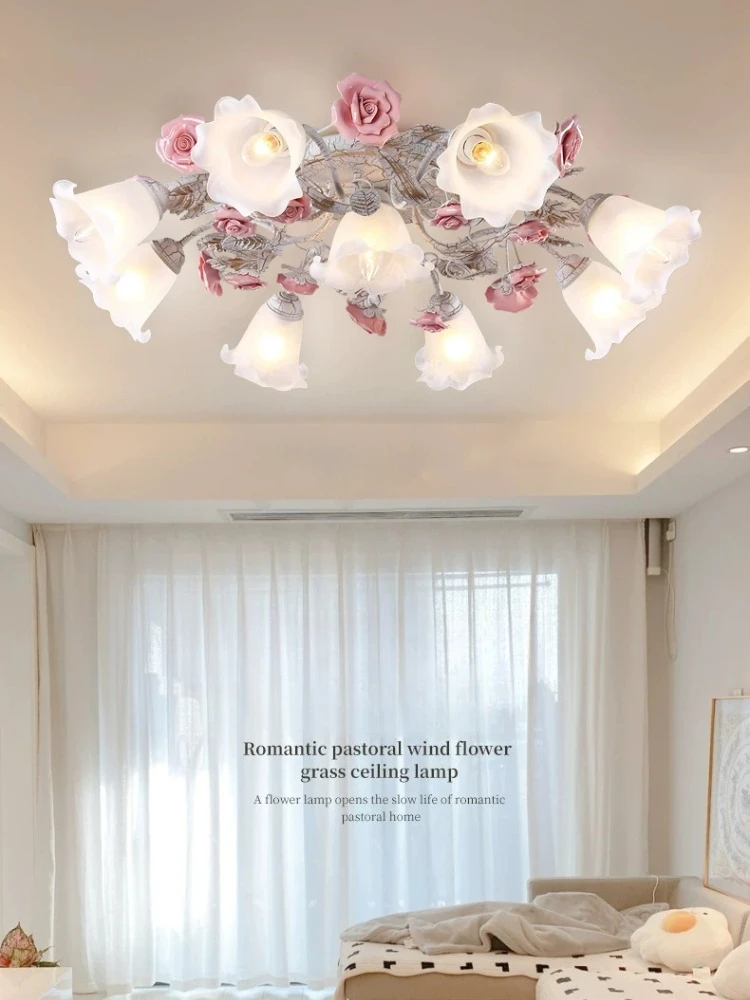 Warm Home Living Room Bedroom Ceiling Light Country Homestay Countryside Style Iron Flower Lamp
Warm Home Living Room Bedroom Ceiling Light Country Homestay Countryside Style Iron Flower Lamp