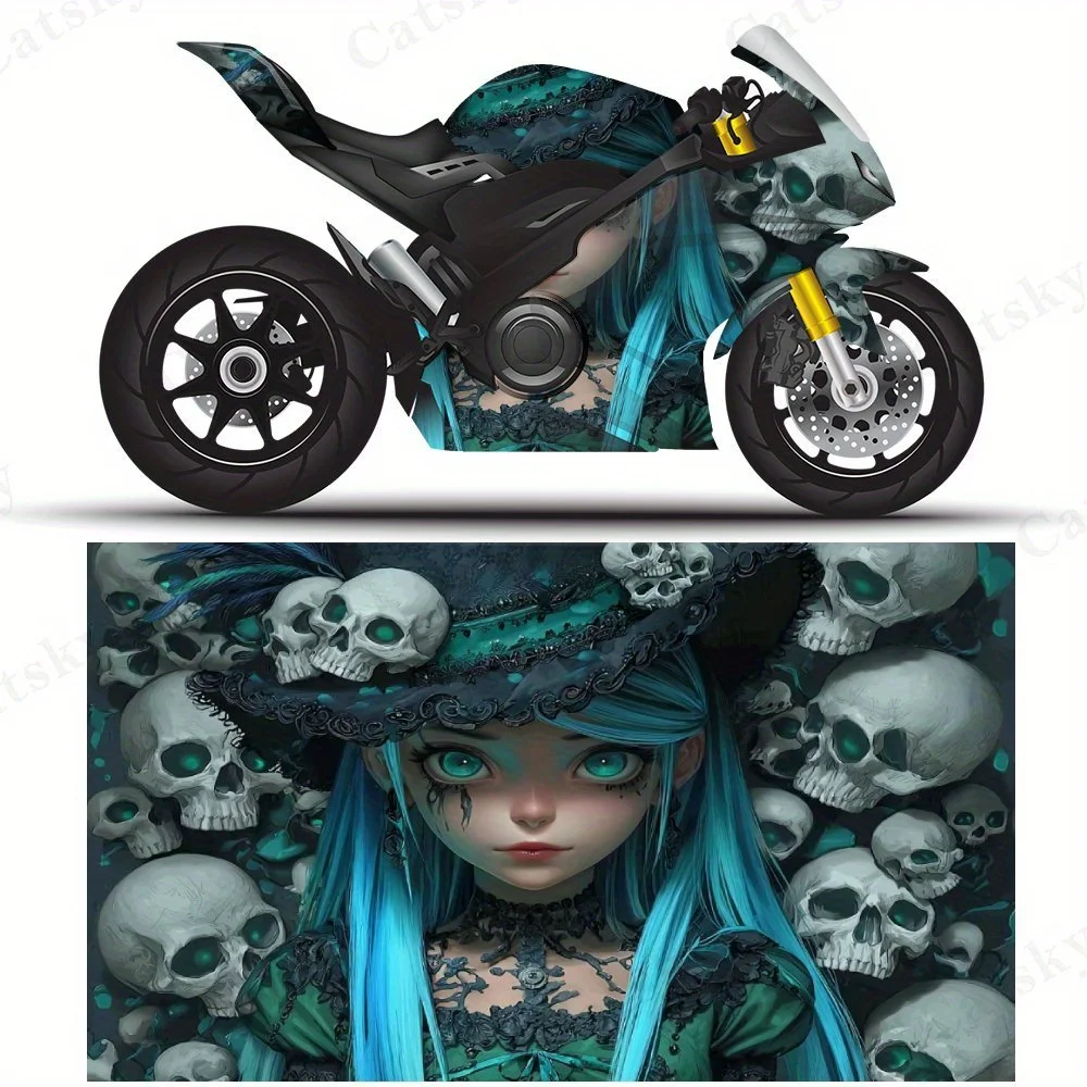 Gothic Skeleton Girl PVC material self-adhesive waterproof motorcycle car sticker, paste firm and anti-wear, waterproof and sun-
Gothic Skeleton Girl PVC material self-adhesive waterproof motorcycle car sticker, paste firm and anti-wear, waterproof and sun-