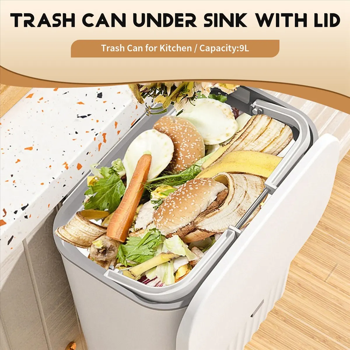 ABPP Kitchen Trash Can Household Cabinet Door Hanging Sliding Cover Storage Bucket Trash Can Wall-Mounted Trash Can White
ABPP Kitchen Trash Can Household Cabinet Door Hanging Sliding Cover Storage Bucket Trash Can Wall-Mounted Trash Can White