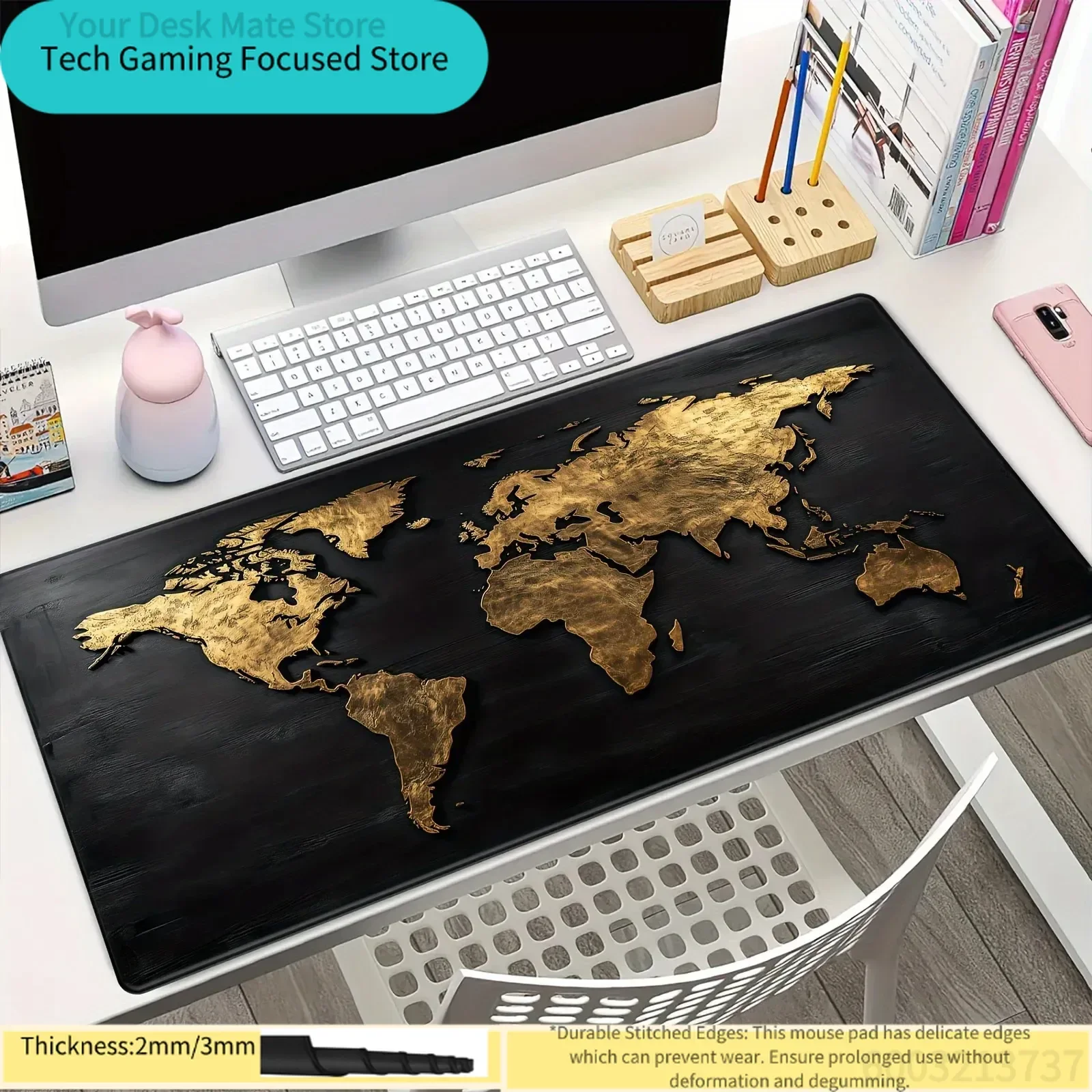 1Pcs Black Gold World Map Print Stitched Edges Large Non-Slip Gaming Mouse Pad Desk Mat
1Pcs Black Gold World Map Print Stitched Edges Large Non-Slip Gaming Mouse Pad Desk Mat
