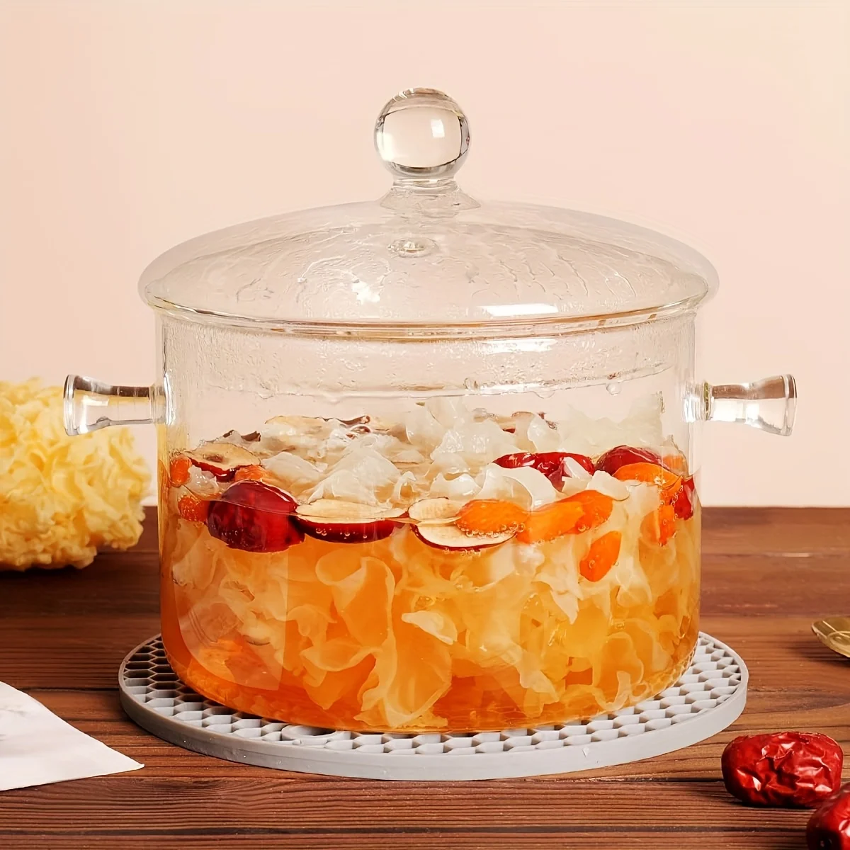 1 Set Of 2L/68oz Glass Pot with Lid, Open Cookware, Clear Soup Pot with Lid, Kitchen Small Tools, Kitchen Accessories, Kitchen Supplies, Suitable for Use In Restaurants
1 Set Of 2L/68oz Glass Pot with Lid, Open Cookware, Clear Soup Pot with Lid, Kitchen Small Tools, Kitchen Accessories, Kitchen Supplies, Suitable for Use In Restaurants