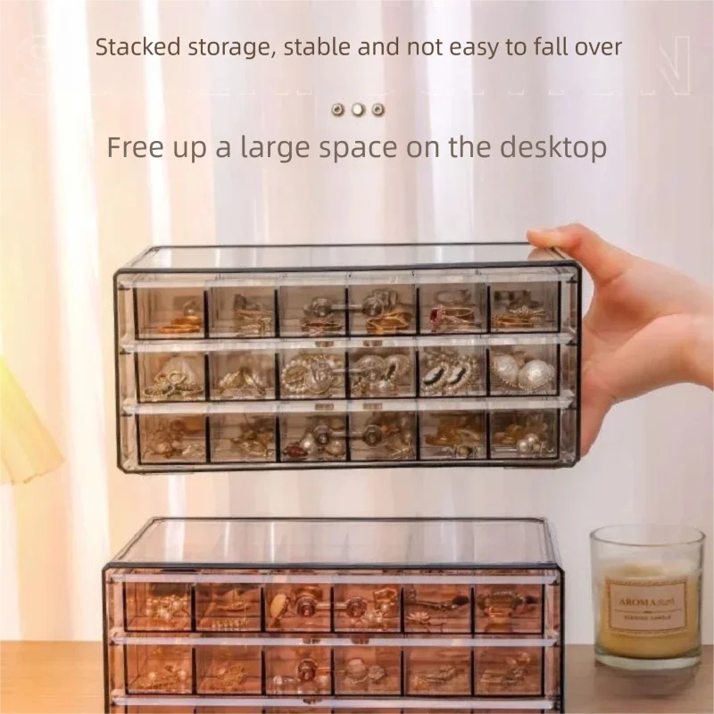 Прозрачный многослойный органайзер для украшений большой емкости, выдвижной ящик для хранения колец, серег, ожерелий, браслетов, в стиле домашнего интерьера D
Прозрачный многослойный органайзер для украшений большой емкости, выдвижной ящик для хранения колец, серег, ожерелий, браслетов, в стиле домашнего интерьера D