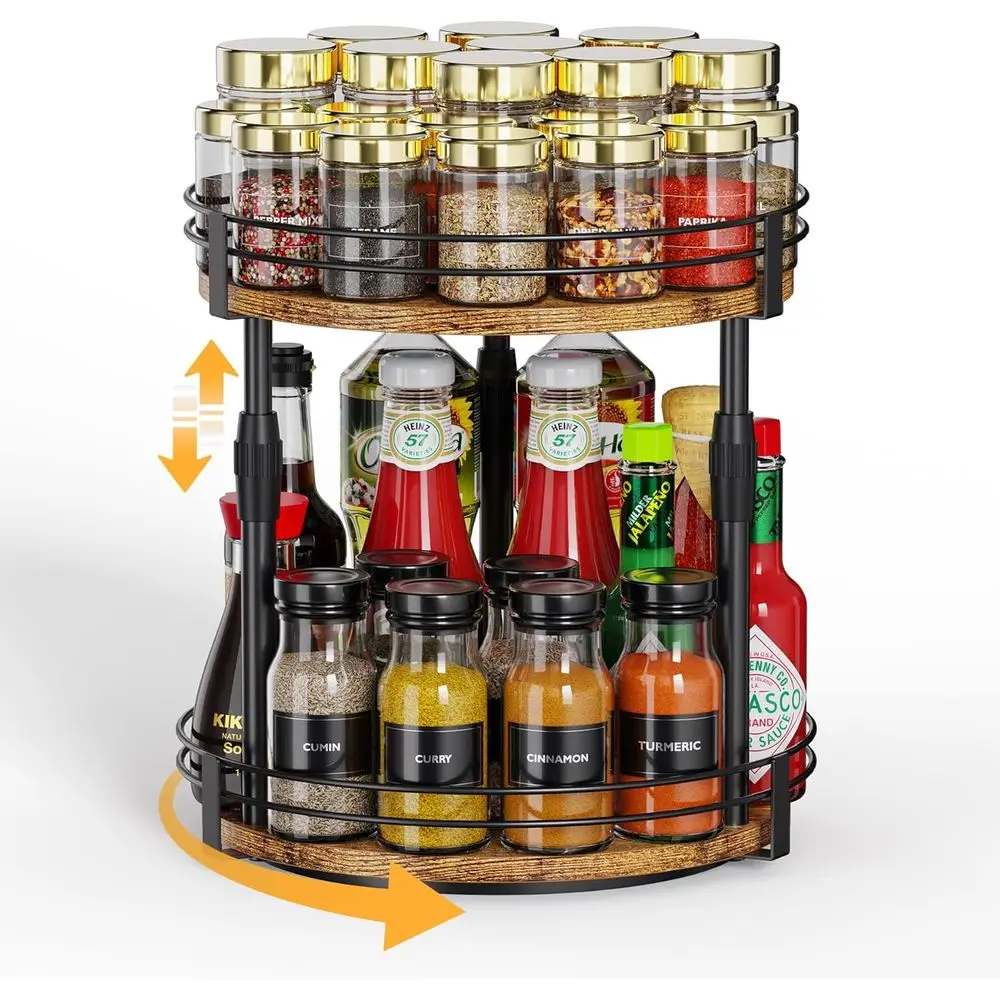 Lazy-Susan-Organizer-Spice-Rack, Rotating Spice Organizer or Cabinet Pantry, Seasoning Holder Spice Shel With Adjustable Height,
Lazy-Susan-Organizer-Spice-Rack, Rotating Spice Organizer or Cabinet Pantry, Seasoning Holder Spice Shel With Adjustable Height,