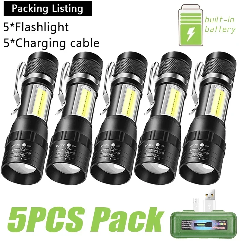 1-5PCS Mini LED Flashlight Zoom Torch COB+XPE Lamp Built-in Battery Lamp Outdoor Waterproof Emergency Pocket Light With Pen Clip
1-5PCS Mini LED Flashlight Zoom Torch COB+XPE Lamp Built-in Battery Lamp Outdoor Waterproof Emergency Pocket Light With Pen Clip