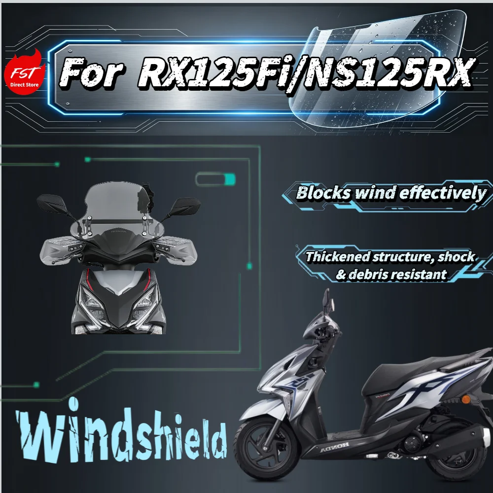 For RX125Fi/ NS125RX Scooter Durable Flexible PC Front Windshield Glass Windproof Deflector Accessories
For RX125Fi/ NS125RX Scooter Durable Flexible PC Front Windshield Glass Windproof Deflector Accessories