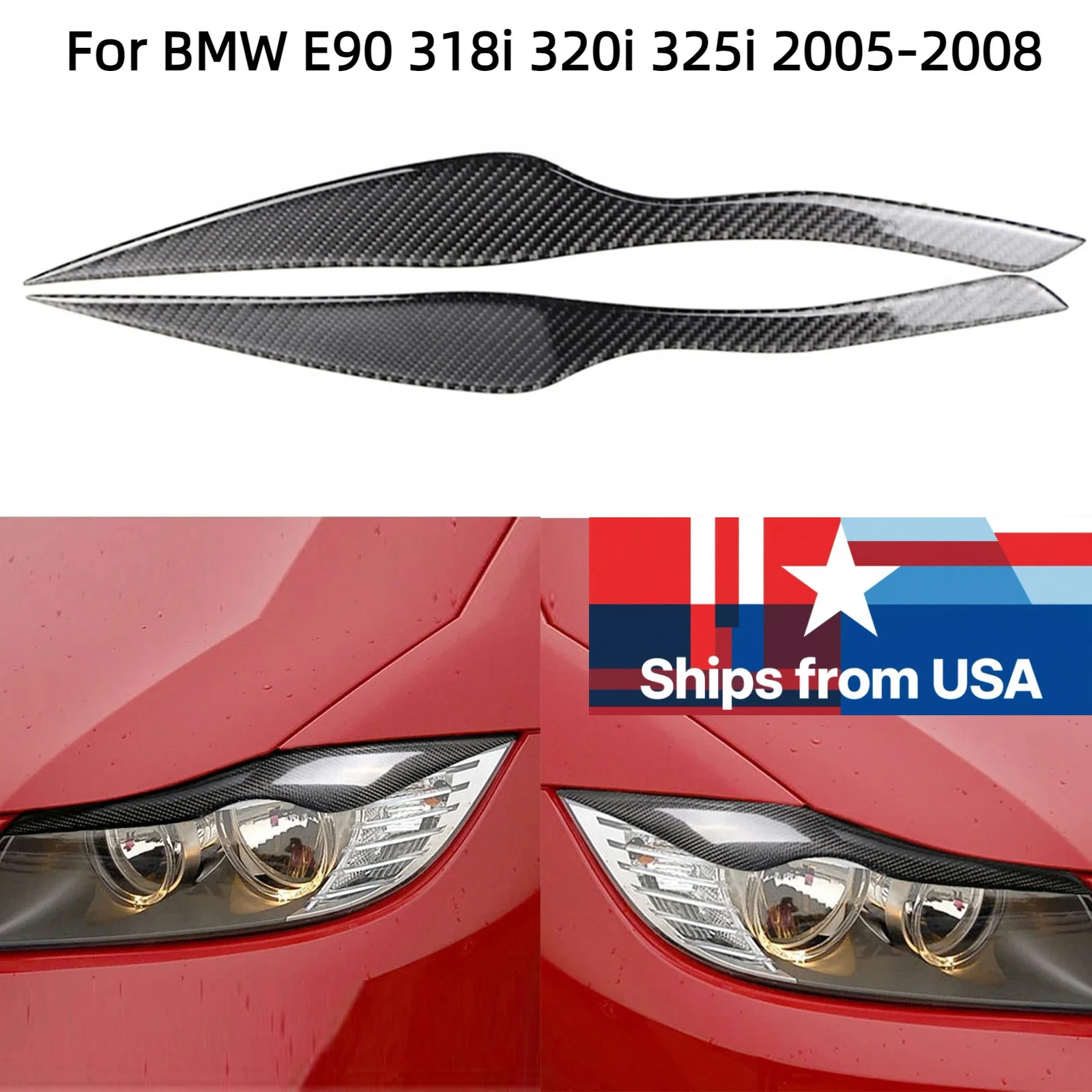 2pcs Ultra-light Headlight Eyelid Cover Carbon Fiber Car Headlight Eyelid Eyebrow Cover For BMW E90 E91 328i 335i 2005-2008
2pcs Ultra-light Headlight Eyelid Cover Carbon Fiber Car Headlight Eyelid Eyebrow Cover For BMW E90 E91 328i 335i 2005-2008
