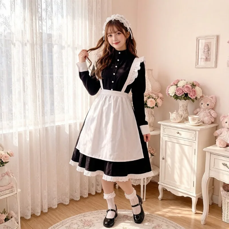 Japanese Style Maid Outfit Black White Lolita Dress Uniform Full Set Gothic Cosplay Costume Halloween Party Plus Size Wear
Japanese Style Maid Outfit Black White Lolita Dress Uniform Full Set Gothic Cosplay Costume Halloween Party Plus Size Wear
