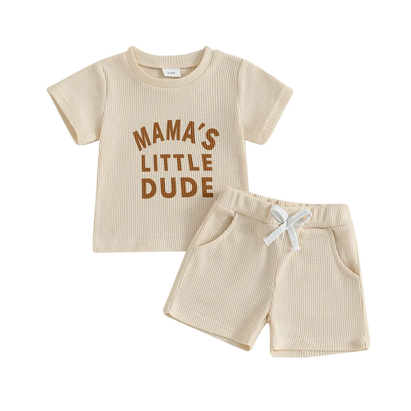Baby Boys Summer Outfits Letter Print Short Sleeves T-Shirt and Elastic Shorts Set for 2 Piece Clothes Set
Baby Boys Summer Outfits Letter Print Short Sleeves T-Shirt and Elastic Shorts Set for 2 Piece Clothes Set