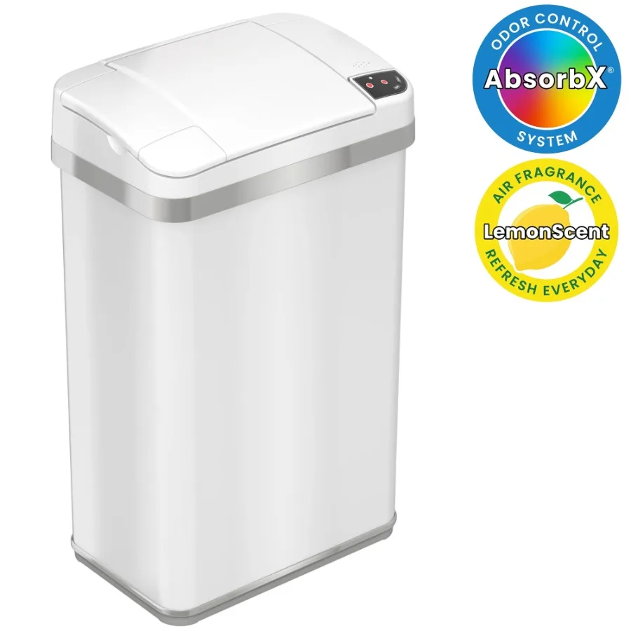 4-Gal Multifunction Sensor Trash Can for kitchen and bathroom, Pearl White plastic with hands-free operation and leak-proof des
4-Gal Multifunction Sensor Trash Can for kitchen and bathroom, Pearl White plastic with hands-free operation and leak-proof des