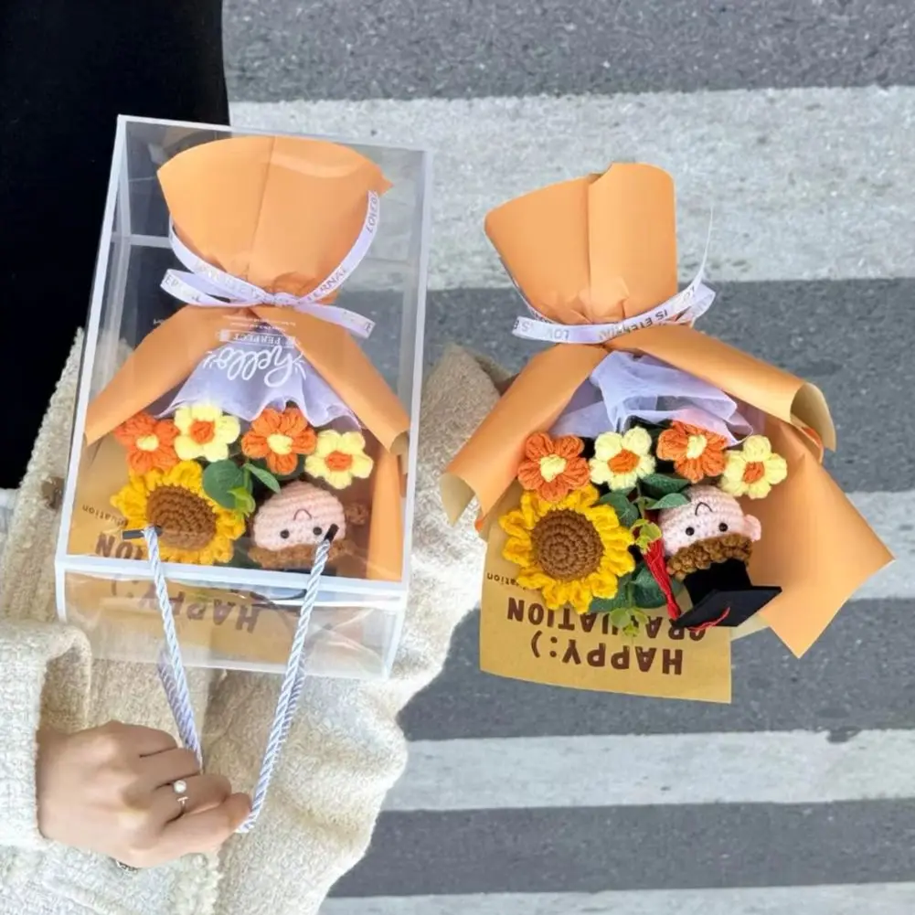 Allergy Flowers Handcrafted Crochet Flower Graduation Bouquet Sunflower Doll Gift Set Knitted Floral Arrangement for Boys Girls
Allergy Flowers Handcrafted Crochet Flower Graduation Bouquet Sunflower Doll Gift Set Knitted Floral Arrangement for Boys Girls