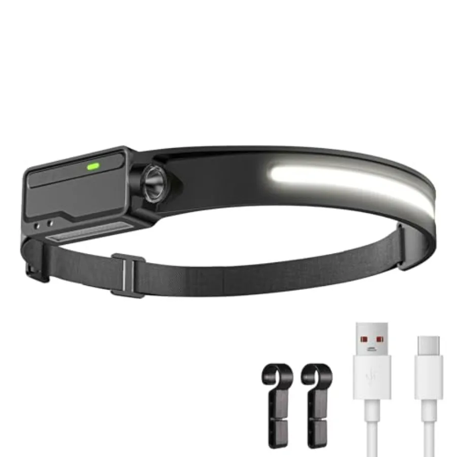 LED Headlamp Rechargeable Waterproof, Motion Sensor Hardhat Headlamp with Clips, 230°Wide Beam Head Lamp 6 Modes, for Adults,,C
LED Headlamp Rechargeable Waterproof, Motion Sensor Hardhat Headlamp with Clips, 230°Wide Beam Head Lamp 6 Modes, for Adults,,C