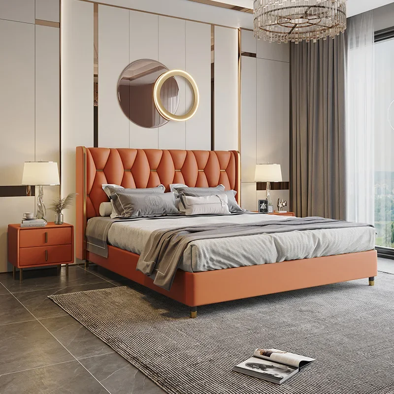 Light Luxury Bed Modern Simple Master Bedroom 1.8m Double Wedding Bed Soft foreskin Art Bed Italian Minimalist Solid Wood Genuin
Light Luxury Bed Modern Simple Master Bedroom 1.8m Double Wedding Bed Soft foreskin Art Bed Italian Minimalist Solid Wood Genuin