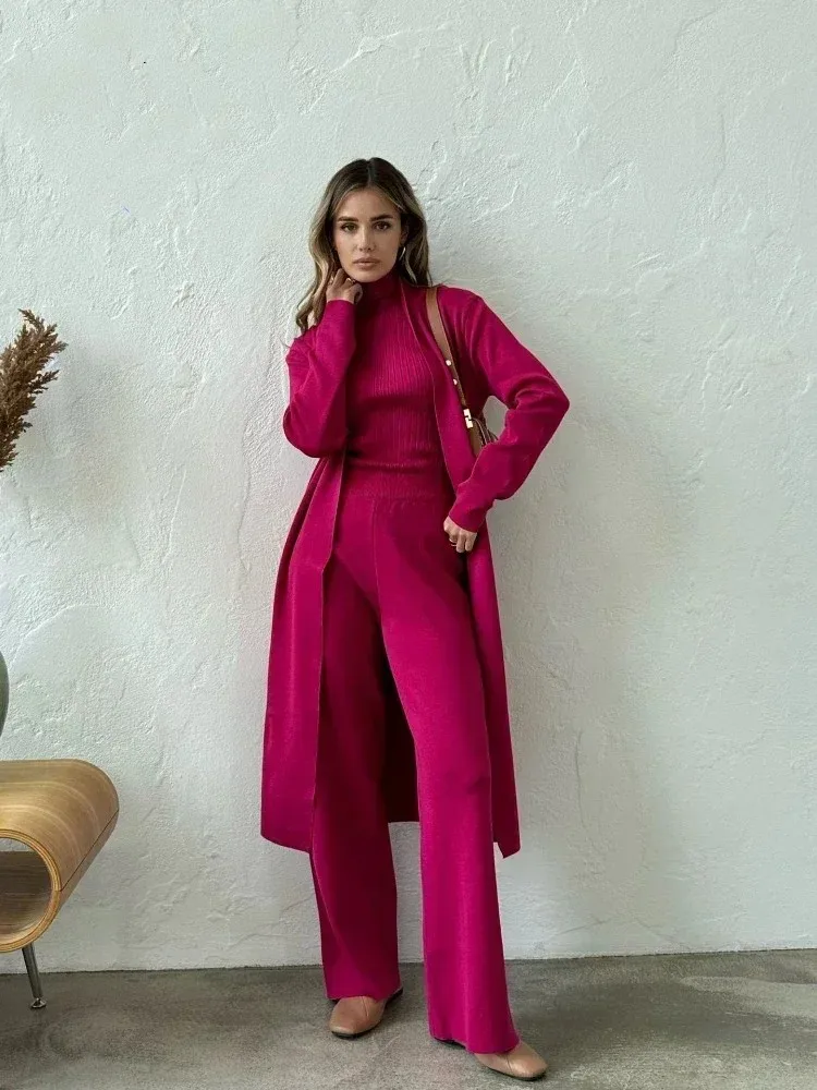 Nieuwe Herfst Winter Gebreide Pak Voor Vrouwen 3 Stuks Outfit Set Hoge Hals Vest Vest Jas Broek Temperament Sets Vrouwen Kleding
Nieuwe Herfst Winter Gebreide Pak Voor Vrouwen 3 Stuks Outfit Set Hoge Hals Vest Vest Jas Broek Temperament Sets Vrouwen Kleding