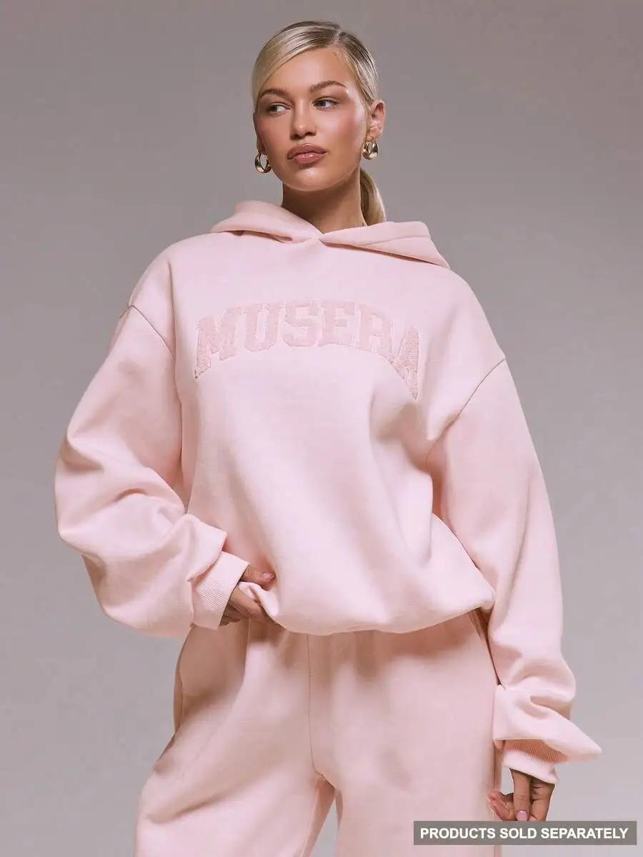 Oversized Pink Hoodie with Embroidered Arch Lettering, Loose Fit, Winter Casual
Oversized Pink Hoodie with Embroidered Arch Lettering, Loose Fit, Winter Casual
