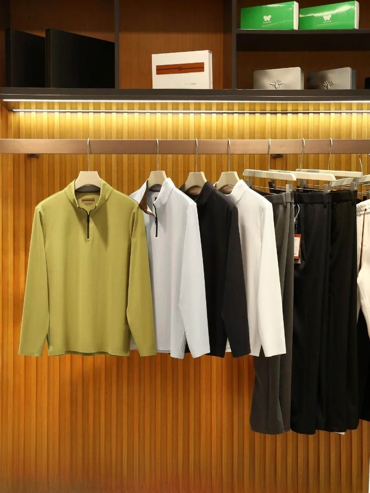 Business Casual Long Sleeve T-Shirt Breathable Easy Care Anti-Wrinkle Lightweight Standard Fit Youth Casual Style Stand Collar
Business Casual Long Sleeve T-Shirt Breathable Easy Care Anti-Wrinkle Lightweight Standard Fit Youth Casual Style Stand Collar