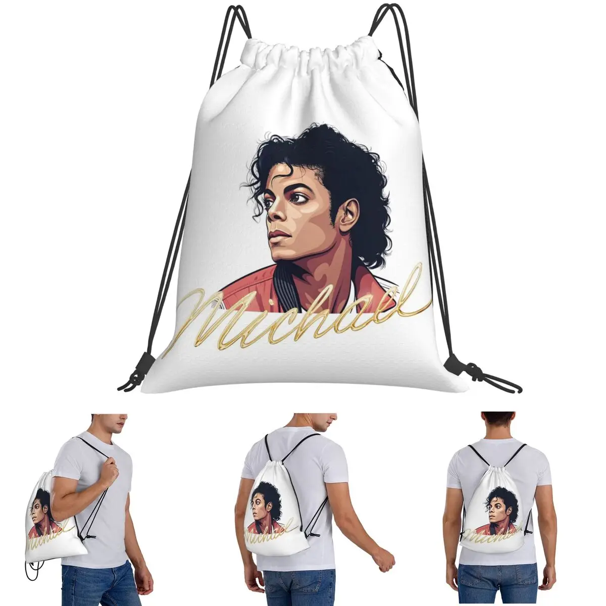 Michael Jackson Fan Tribute Design Backpacks Portable Drawstring Bags Storage Bag Book Bags for Man Woman Students
Michael Jackson Fan Tribute Design Backpacks Portable Drawstring Bags Storage Bag Book Bags for Man Woman Students