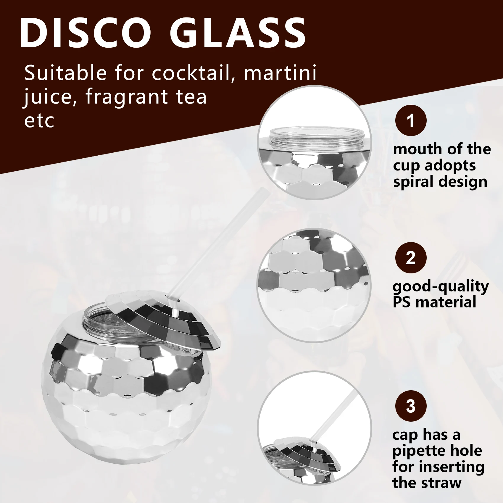 Y74A-Set Of 4 Disco Ball Cup Glitter Flash Ball Cocktail Cup Tea Bottle Party Supplies Unique For Party Drinking Beverage
Y74A-Set Of 4 Disco Ball Cup Glitter Flash Ball Cocktail Cup Tea Bottle Party Supplies Unique For Party Drinking Beverage