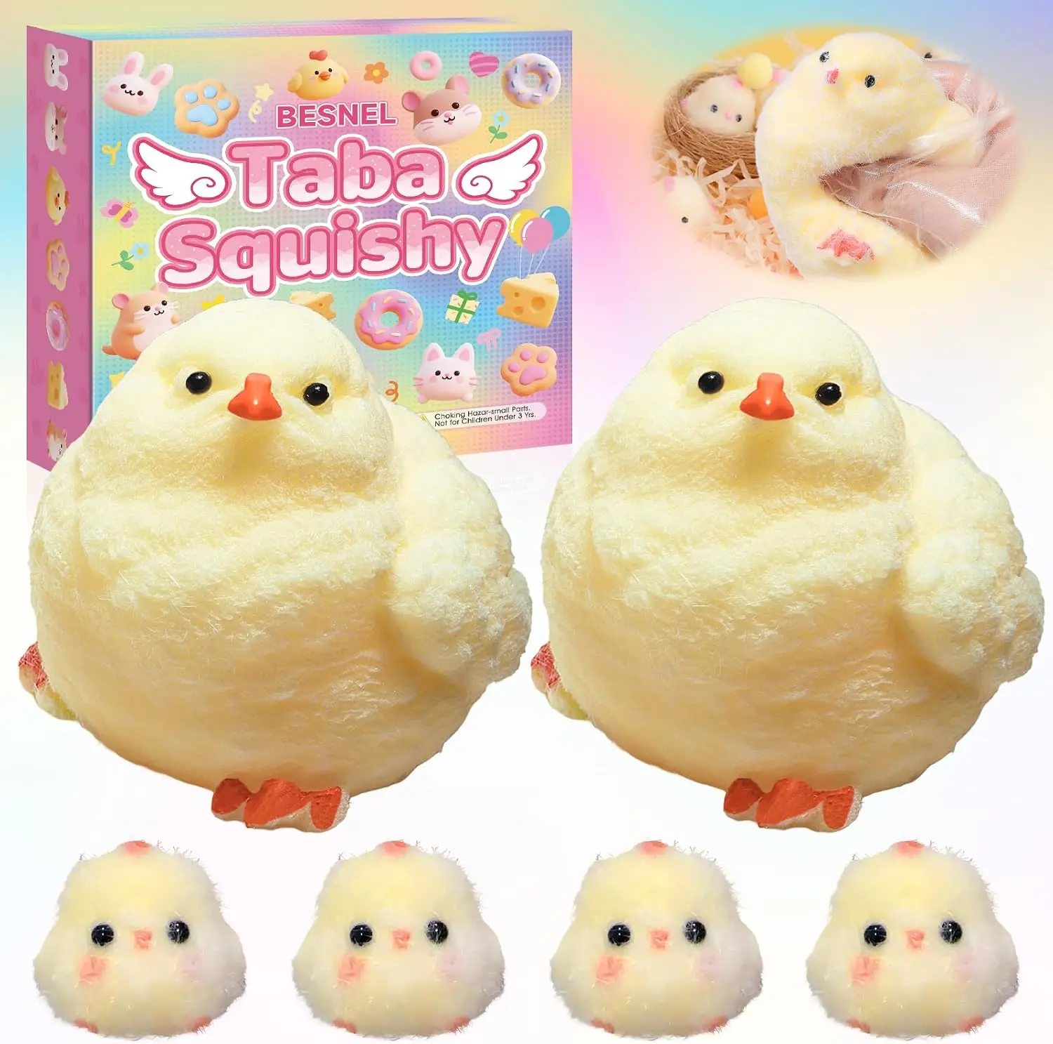 6Pcs Big Taba Squishy Fidget Toys-3.15in, Handmade Ultra Soft Chick Taba Squishy Kit, Cute Fidget Toys Silicone Squeeze Toys for Kids & Adults Stress Relief(Chicken)
6Pcs Big Taba Squishy Fidget Toys-3.15in, Handmade Ultra Soft Chick Taba Squishy Kit, Cute Fidget Toys Silicone Squeeze Toys for Kids & Adults Stress Relief(Chicken)
