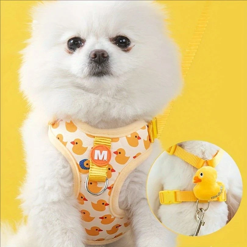 Pet traction rope cartoon yellow duck chest harness set small dog walking rope cute breathable vest style adjustable outing dog
Pet traction rope cartoon yellow duck chest harness set small dog walking rope cute breathable vest style adjustable outing dog