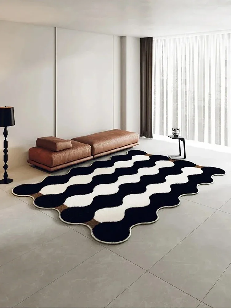 Irregular Minimalist Black White Wave Carpet Luxury Machine Washable Living Room CarpetsComfortable Soft Striped Bedroom Rugs
Irregular Minimalist Black White Wave Carpet Luxury Machine Washable Living Room CarpetsComfortable Soft Striped Bedroom Rugs