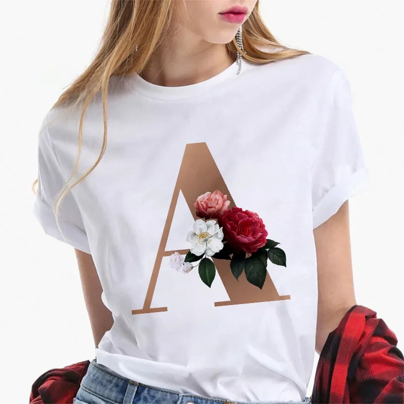 Women's 26 English Letters A-Z White Printed T-shirt Short Sleeve Wholesale Women Clothing Graphic T Shirts Aesthetic
Women's 26 English Letters A-Z White Printed T-shirt Short Sleeve Wholesale Women Clothing Graphic T Shirts Aesthetic