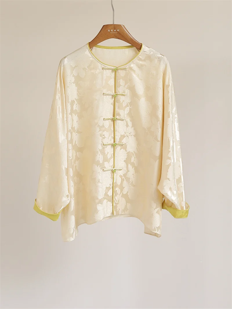 Антивозрастная женская блузка из шелка с белой цветочной вышивкой, длинными рукавами, круглым вырезом, свободного кроя, тонкая, для повседневной носки, летний сезон
Антивозрастная женская блузка из шелка с белой цветочной вышивкой, длинными рукавами, круглым вырезом, свободного кроя, тонкая, для повседневной носки, летний сезон