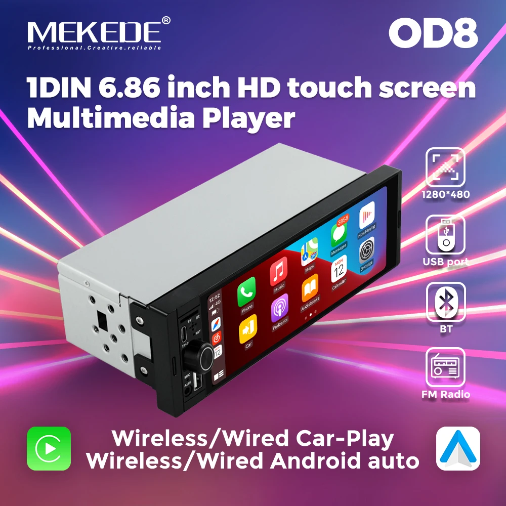 MEKEDE 6,68 дюймов OD8 Android MP5 Автомобильная смарт-система HD Мультимедийный плеер Carplay + Авто GPS-навигатор AUX BT USB FM 2Din Автомобильный радиоприемник
MEKEDE 6,68 дюймов OD8 Android MP5 Автомобильная смарт-система HD Мультимедийный плеер Carplay + Авто GPS-навигатор AUX BT USB FM 2Din Автомобильный радиоприемник
