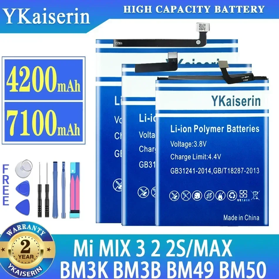 YKaiserin Lithium Polymer Bateria for Xiaomi Mi MIX 3 2 2S MIX3 MIX2 MIX2S MAX 2 MAX2 BM3K BM3B BM49 BM50 Replacement Battery
YKaiserin Lithium Polymer Bateria for Xiaomi Mi MIX 3 2 2S MIX3 MIX2 MIX2S MAX 2 MAX2 BM3K BM3B BM49 BM50 Replacement Battery