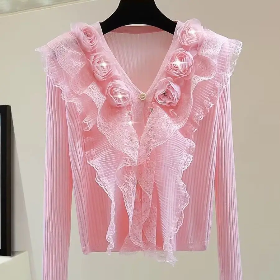2025 New V Neck Beading Diamonds Lace Patchwork Outerwear Autumn Winter Long Sleeve Single-breasted Sweater Vintage Cardigan Wom
2025 New V Neck Beading Diamonds Lace Patchwork Outerwear Autumn Winter Long Sleeve Single-breasted Sweater Vintage Cardigan Wom