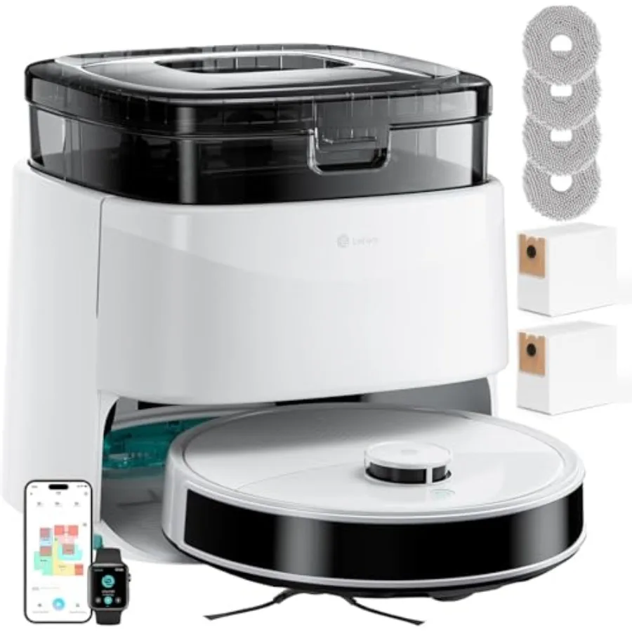 Robot Vacuum and Mop 12000Pa Suction 90-Day Self-Emptying Obstacle Avoidance Auto Mop WashingandDrying All-in-One for Pet Hair
Robot Vacuum and Mop 12000Pa Suction 90-Day Self-Emptying Obstacle Avoidance Auto Mop WashingandDrying All-in-One for Pet Hair