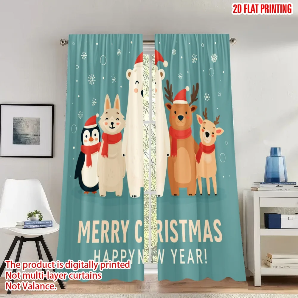 2pcs 2D flat printing Merry Christmas Curtains Cute Christmas Animals Merry New Year Digital Printed Polyester Drapes Party
2pcs 2D flat printing Merry Christmas Curtains Cute Christmas Animals Merry New Year Digital Printed Polyester Drapes Party