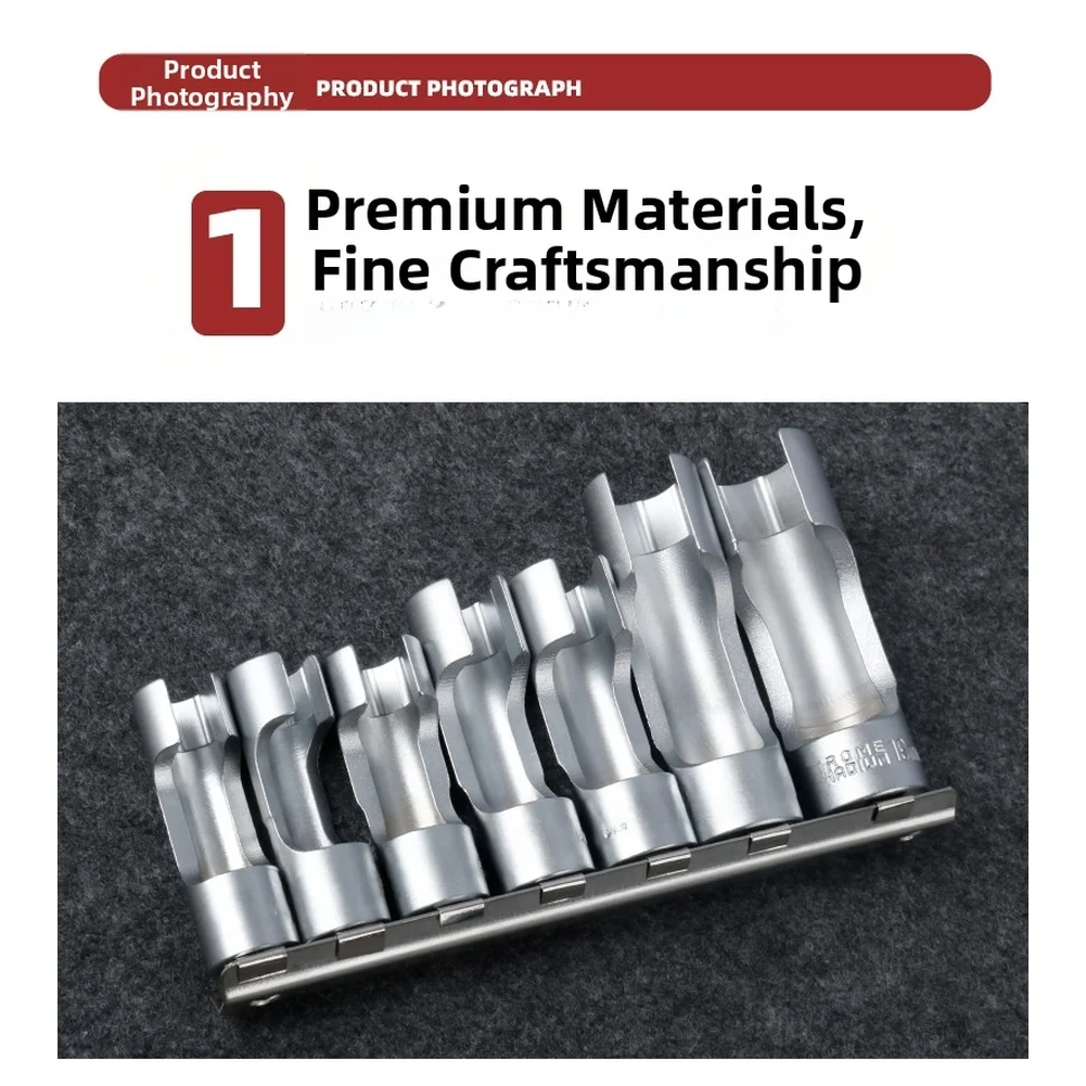 7pcs Oxygen Sensor Wrench Set Chrome Vanadium Steel Slotted Socket For Fuel Line Removal And Diesel Injector Repair Tool
7pcs Oxygen Sensor Wrench Set Chrome Vanadium Steel Slotted Socket For Fuel Line Removal And Diesel Injector Repair Tool