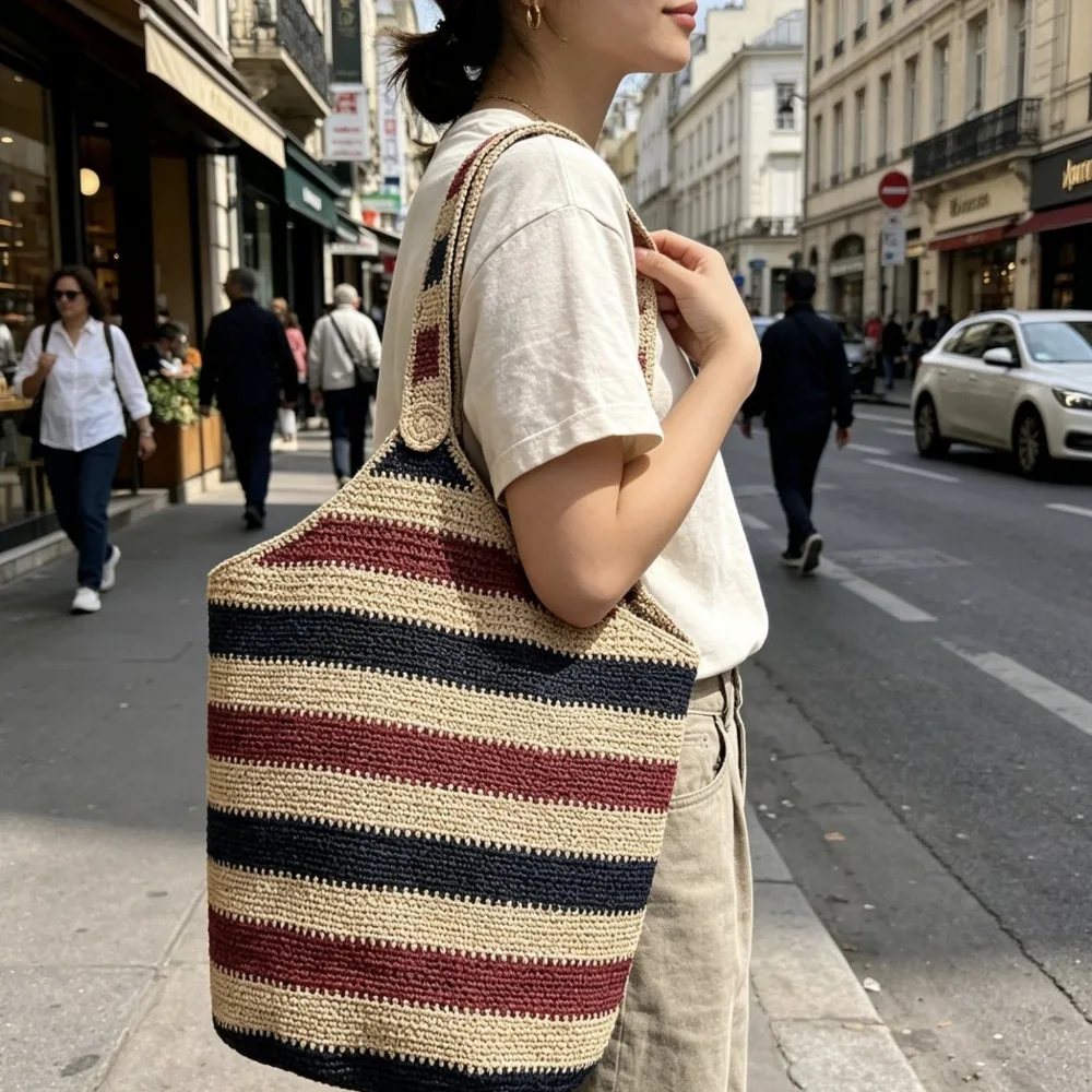 Summer New Lafite Grass Messenger Bag Women's Seaside Vacation Straw Woven Bucket Fashionable Versatile Contrasting Shoulder
Summer New Lafite Grass Messenger Bag Women's Seaside Vacation Straw Woven Bucket Fashionable Versatile Contrasting Shoulder