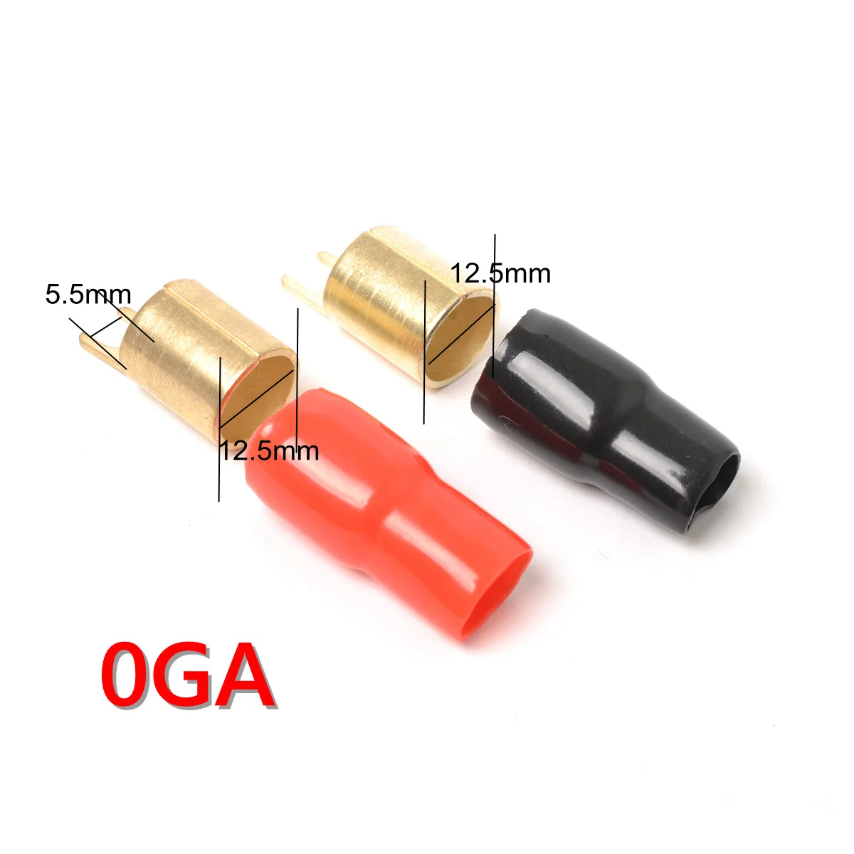 1 Pair 0Ga Red Black Plated Crimp Terminals Spade Connectors For Speaker Wire Cable Fork Terminal 
1 Pair 0Ga Red Black Plated Crimp Terminals Spade Connectors For Speaker Wire Cable Fork Terminal