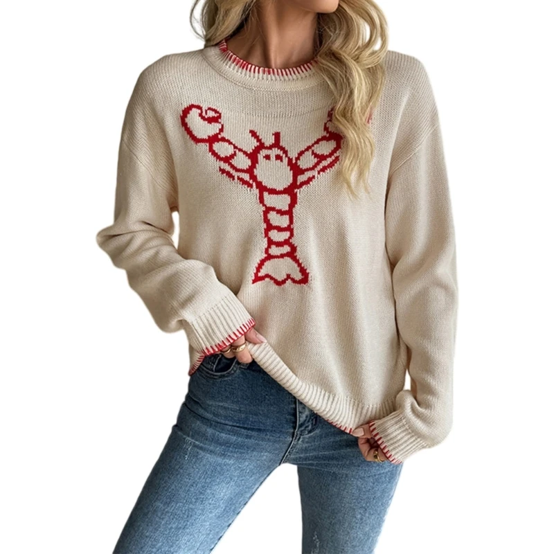 77HE Women's Casual Neck Long Sleeve Sweaters Pattern Pullover Winter Warm Knitted Sweater Jumpers Tops Blouse Gifts
77HE Women's Casual Neck Long Sleeve Sweaters Pattern Pullover Winter Warm Knitted Sweater Jumpers Tops Blouse Gifts