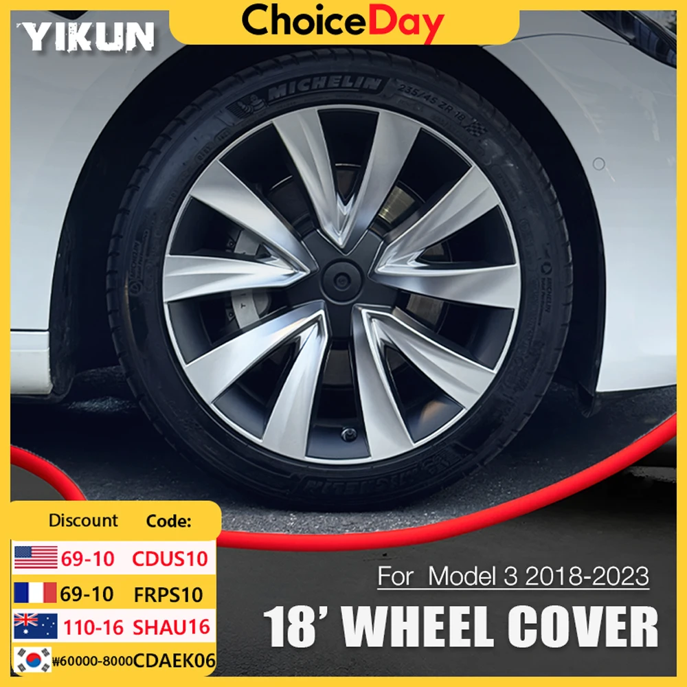 4 шт. крышка колеса 18 дюймов для Tesla Model 3 Aero HubCap Performance Сменные колеса 2018-2023 Полный обод Автомобильные аксессуары 2022 
4 шт. крышка колеса 18 дюймов для Tesla Model 3 Aero HubCap Performance Сменные колеса 2018-2023 Полный обод Автомобильные аксессуары 2022