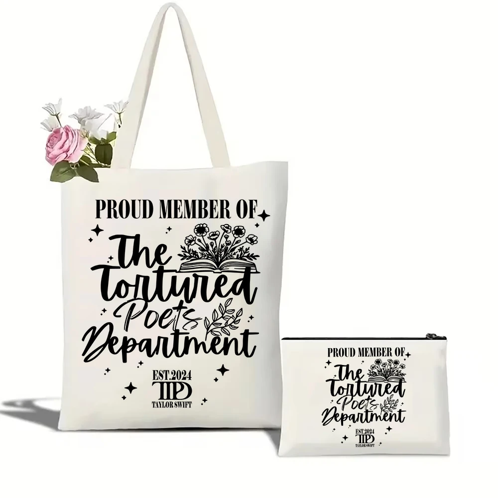 The Tortured Poets Department Ttpd Tote Bag Cosmetic Bag Set Fashion Canvas Shoulder Bag Capacity Travel Shopping Bag
The Tortured Poets Department Ttpd Tote Bag Cosmetic Bag Set Fashion Canvas Shoulder Bag Capacity Travel Shopping Bag