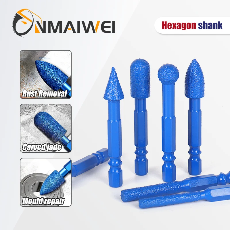 Diamond Grinding Bits Hex Shank Polish Head Carving Bits for Rust Removal, Mold Polishing, Jade Carving,Weld Bead grinding Tool
Diamond Grinding Bits Hex Shank Polish Head Carving Bits for Rust Removal, Mold Polishing, Jade Carving,Weld Bead grinding Tool