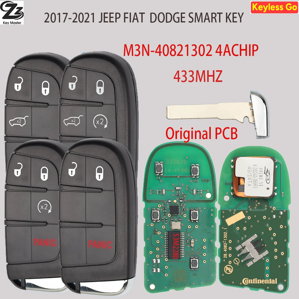 Zz 433MHz 4A CHIP Original PCB PCF7953M22802 M3N-40821302 Proximity Car Remote Key For Jeep Compass Renegade Dodge Fiat 500
Zz 433MHz 4A CHIP Original PCB PCF7953M22802 M3N-40821302 Proximity Car Remote Key For Jeep Compass Renegade Dodge Fiat 500