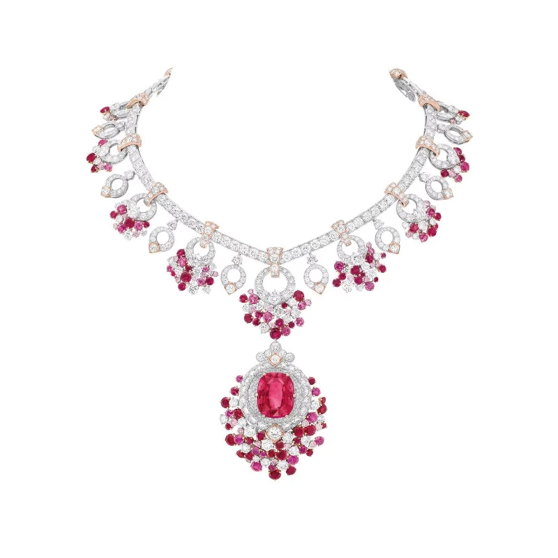 Bellux Fine Jewelry 925 Silver Gold Plated High Carbon Diamond Pigeon Blood Red Ruby Banquet Luxury Necklace
Bellux Fine Jewelry 925 Silver Gold Plated High Carbon Diamond Pigeon Blood Red Ruby Banquet Luxury Necklace