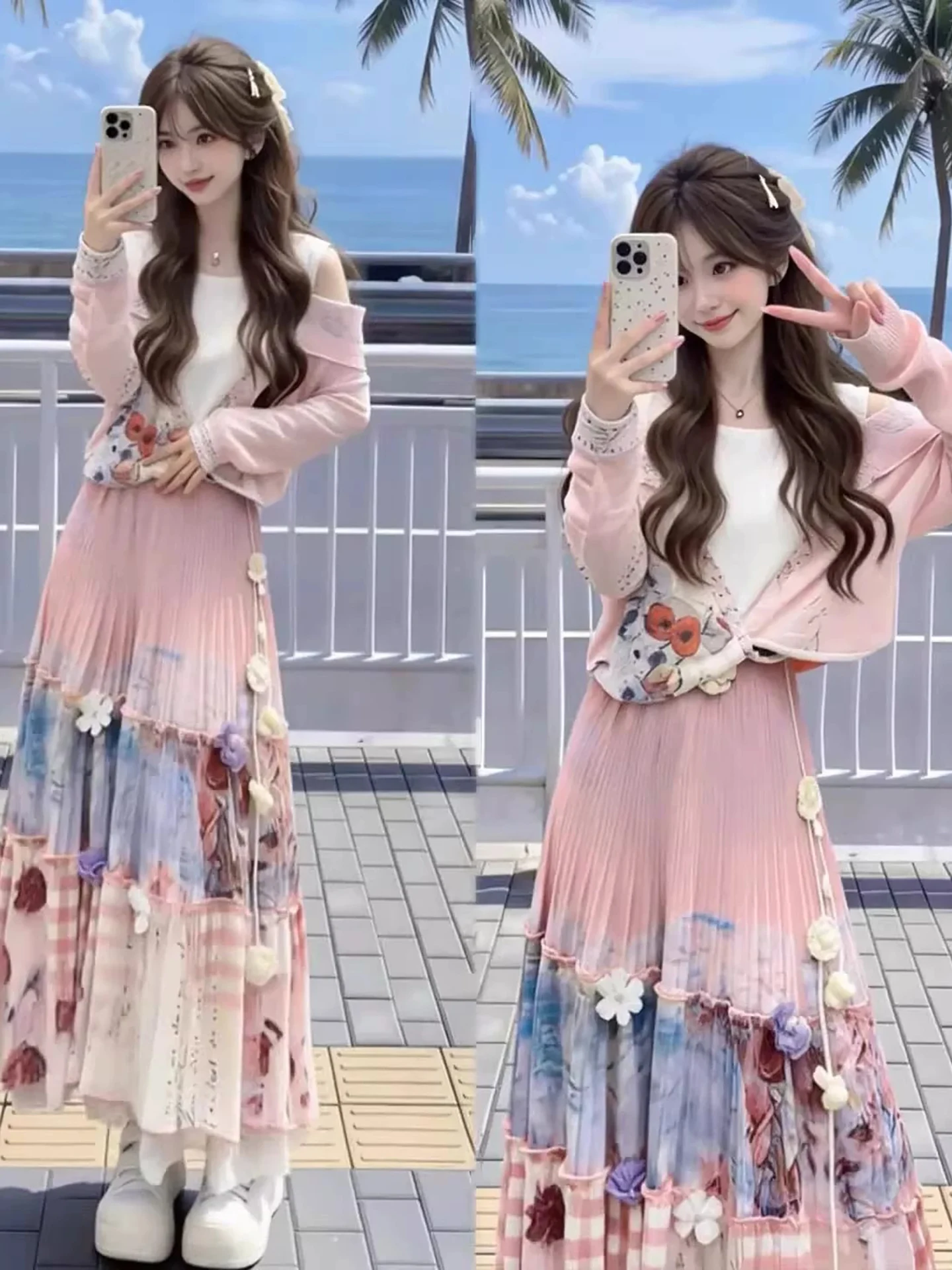 Summer Elegant Shoulder Bared Splice Top And Printed Half Skirt Two Piece Set Beautiful Fashionable Casual Wear for Women
Summer Elegant Shoulder Bared Splice Top And Printed Half Skirt Two Piece Set Beautiful Fashionable Casual Wear for Women
