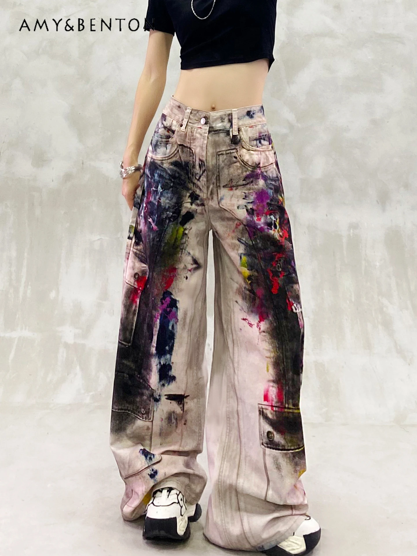 Cool Colorful Graffiti Jeans 2025 Summer New High Waist Loose Slimming Versatile Straight Wide Leg Floor-Length Pants
Cool Colorful Graffiti Jeans 2025 Summer New High Waist Loose Slimming Versatile Straight Wide Leg Floor-Length Pants