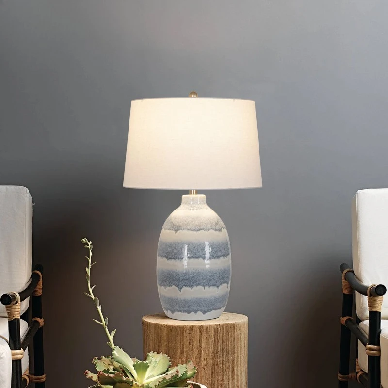 American Retro Blue And White Striped Ceramic Floor Lamps Hotel Foyer Bedsides Study Office Illumination Ornaments Table Lights
American Retro Blue And White Striped Ceramic Floor Lamps Hotel Foyer Bedsides Study Office Illumination Ornaments Table Lights