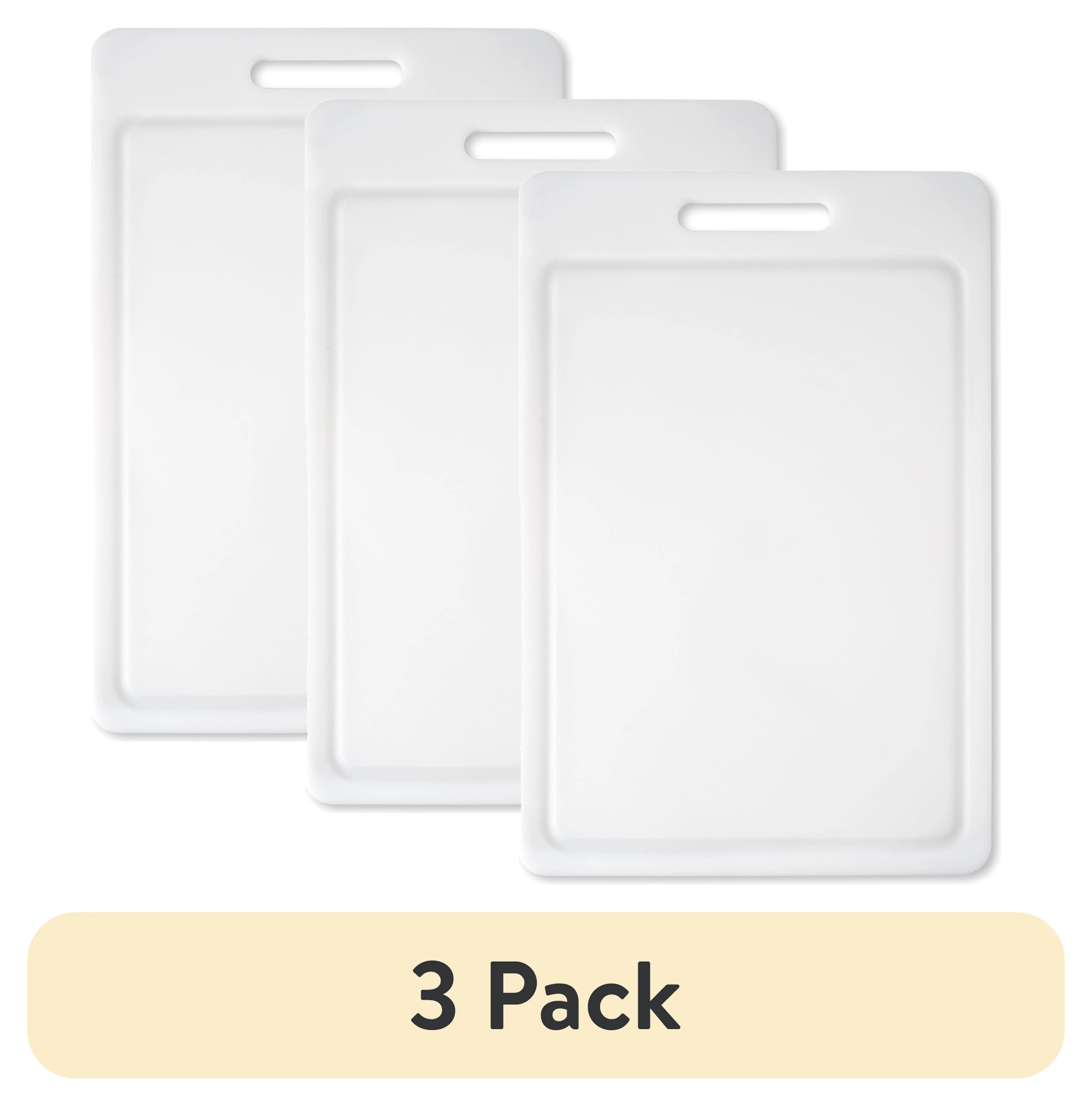 3 Pack 12x18 Inch White Poly Cutting Board Featuring Non-Slip Base and Juice Groove
3 Pack 12x18 Inch White Poly Cutting Board Featuring Non-Slip Base and Juice Groove